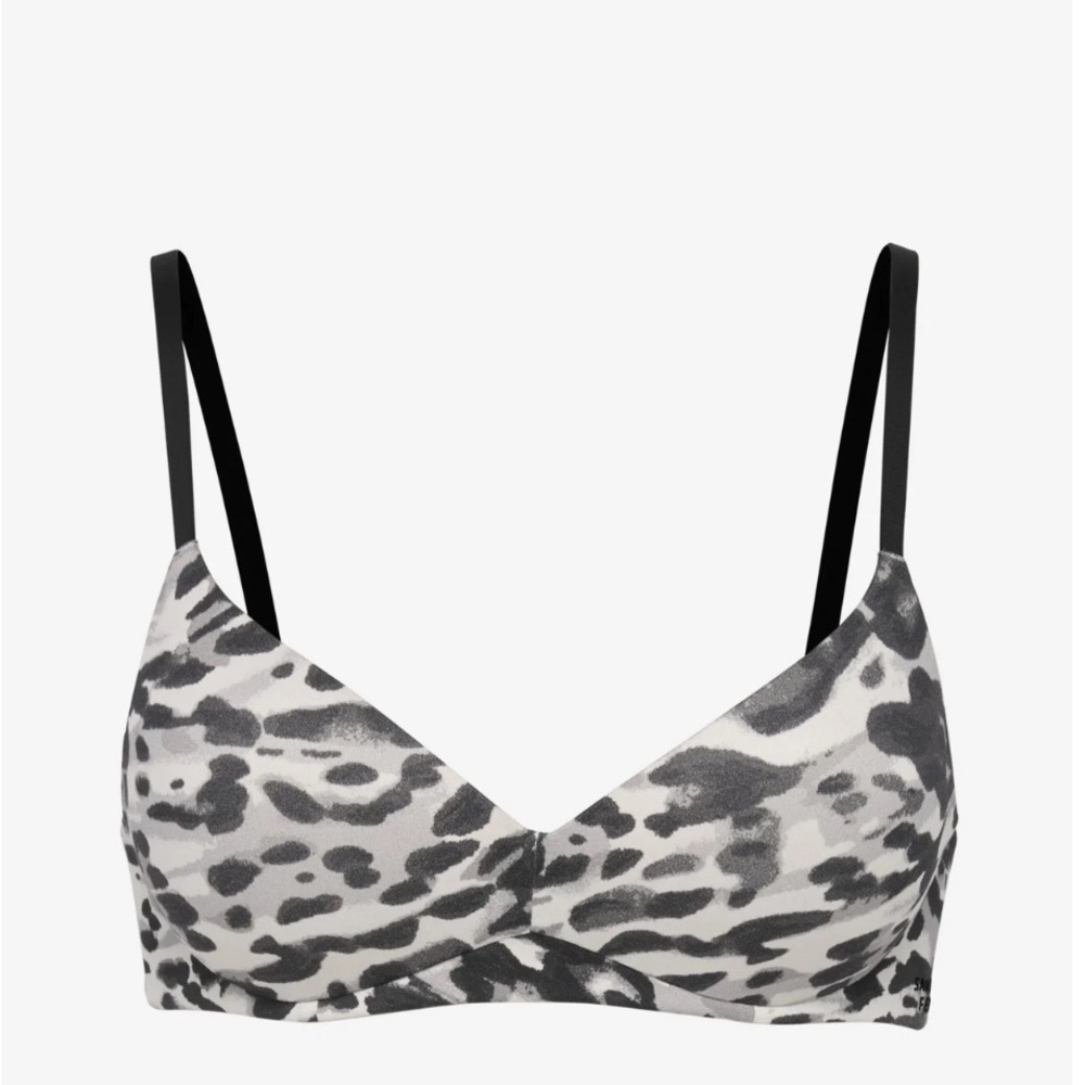 Savage X Fenty Black and Gray Animal Print Bralette